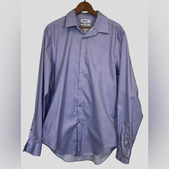 CALVIN KLEIN Infinite Non-Iron Slim-Fit Men’s Dress Shirt Size L Lavender - Picture 1 of 10